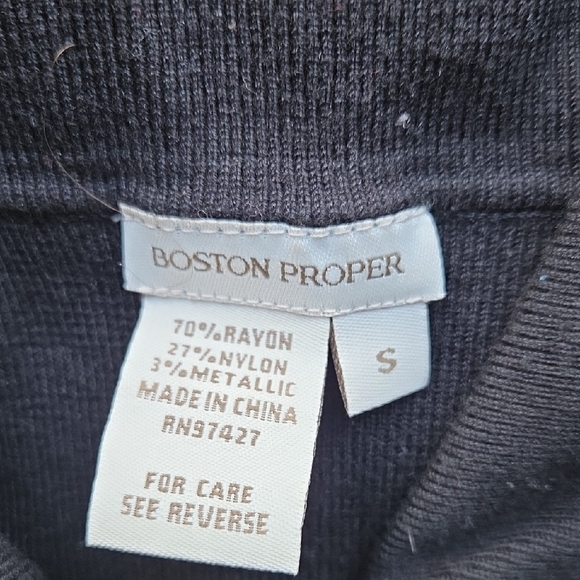 Boston Proper Black Jacket with Gold Embroidery - Picture 2 of 6